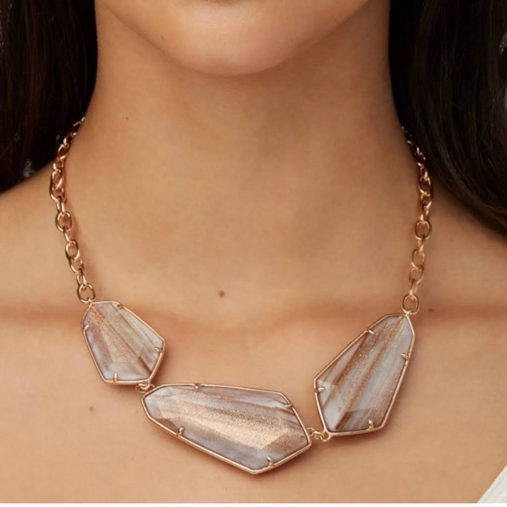 Kendra Scott Statement Necklace in Violet/Rose Gold